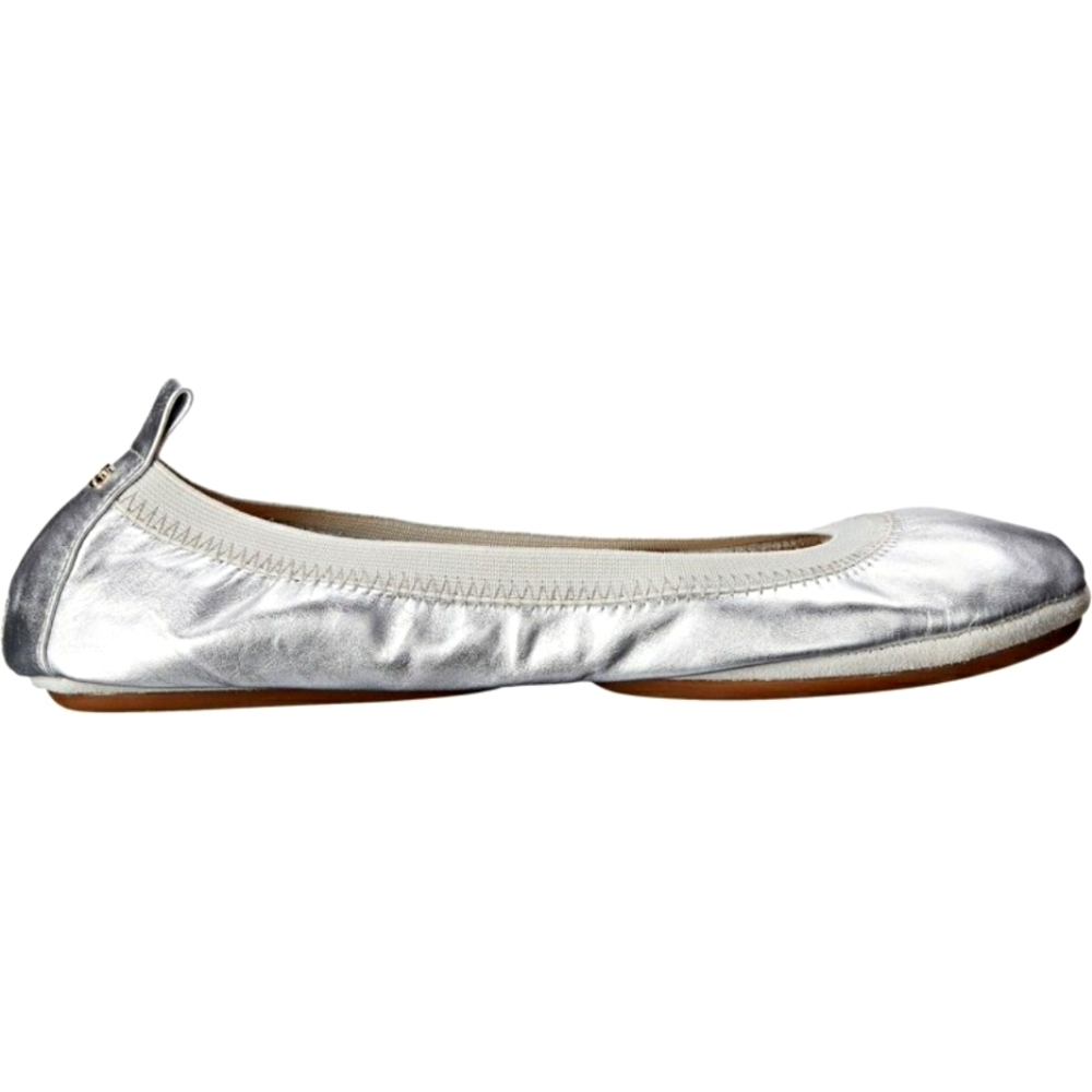 NWT, Yosi Samra Lara Silver Ballet Slippers - Picture 2 of 6